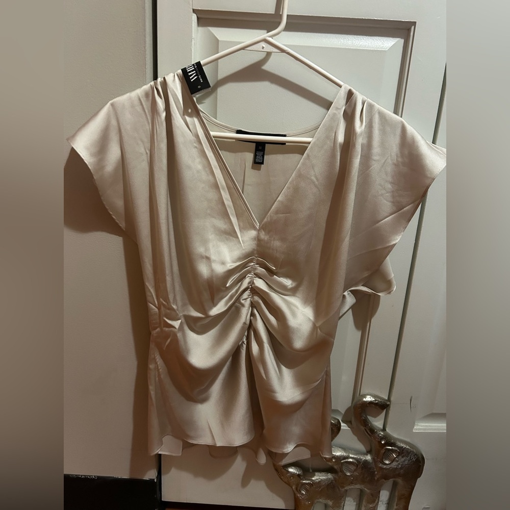 WHBM Cream Satin Blouse - New with Tag